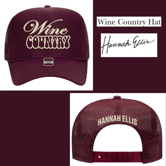 Wine Country Hannah Ellis Foam Front Snap Back Trucker Hat - Picture 1 of 12